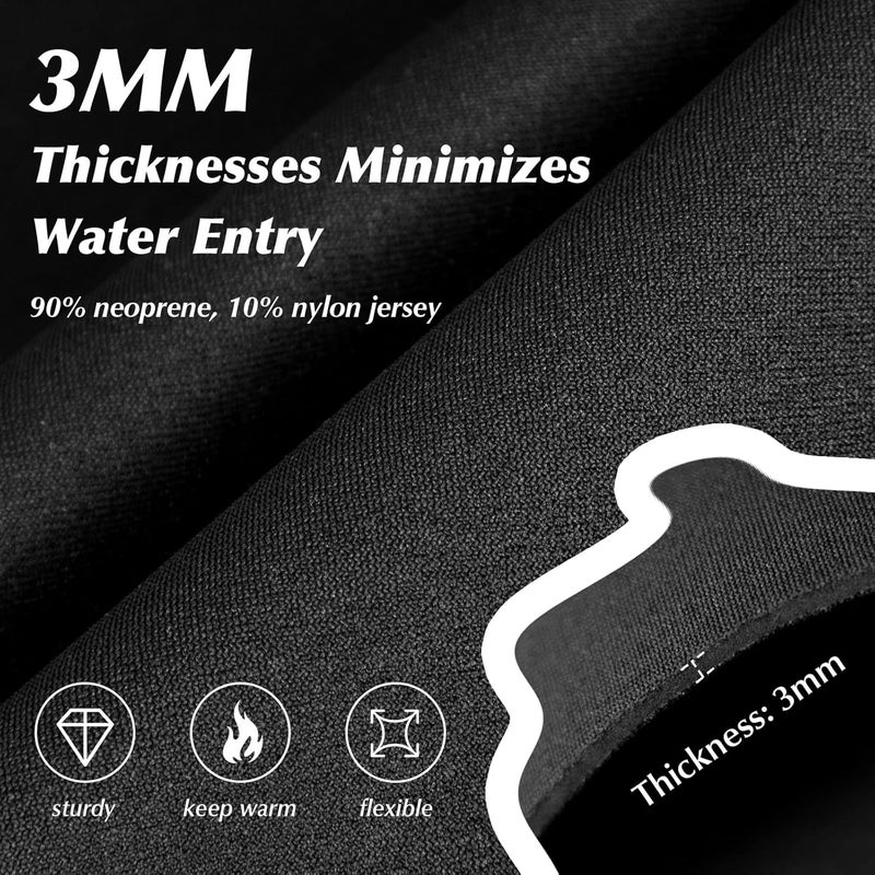 Yakevo Neoprene Glove, Wetsuit Gloves 3mm with Waist Strap for Scuba Diving Snorkeling Paddling Surfing Kayaking Canoeing Spearfishing Skiing and Water Sports, Wetsuit Glove for Men, Women - Image 3